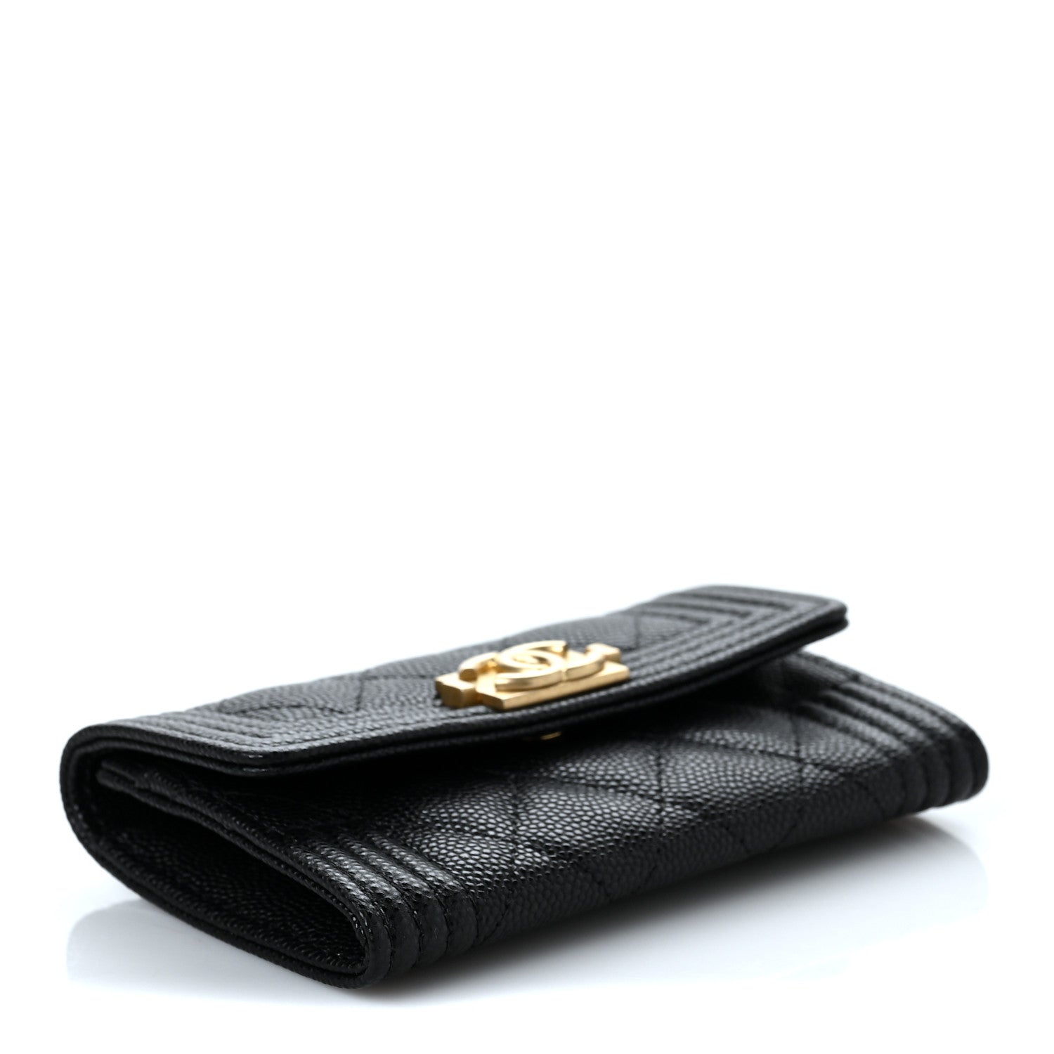 Chanel Caviar Quilted Boy Flap Card Holder Black 4 of 8