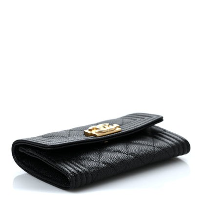 Chanel Caviar Quilted Boy Flap Card Holder Black 4 of 8