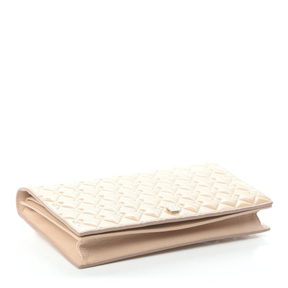 Fendi Patent Fendilicious Embossed Quilted Wallet On Chain Beige 4 of 10