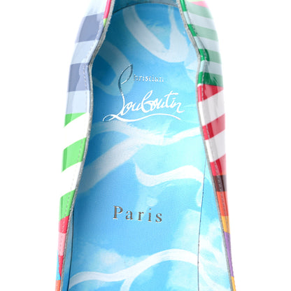 Christian Louboutin Patent Striped Grand Bain Swimming Pool Hot Chick 100 Pumps 38.5 Multicolor Lin Blue White 7 of 8