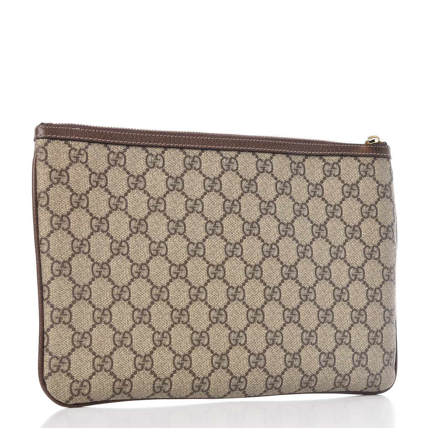 GG Supreme Monogram Large Ophidia Pouch Clutch Brown