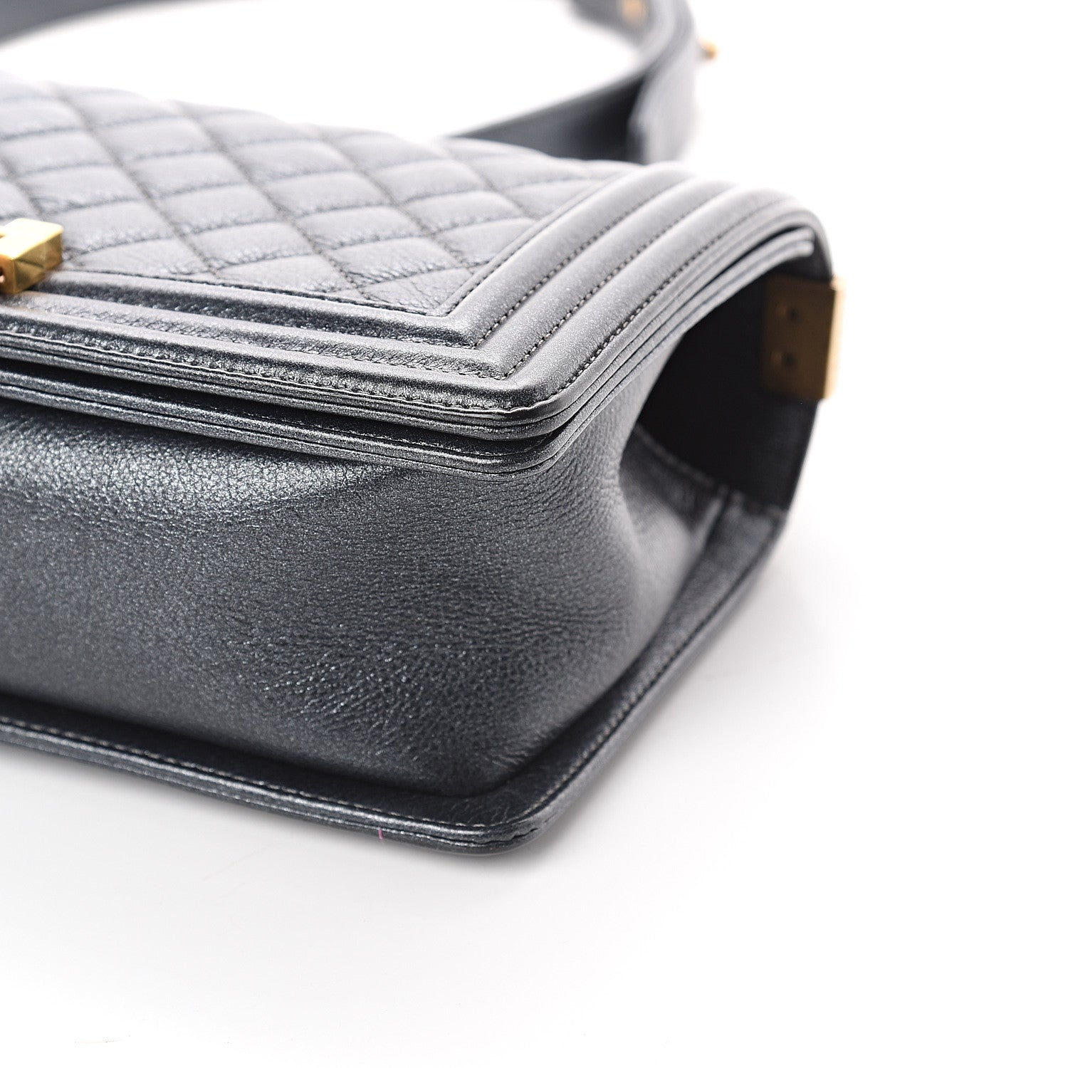 Chanel Metallic Calfskin Quilted Medium Boy Flap Grey 9 of 9