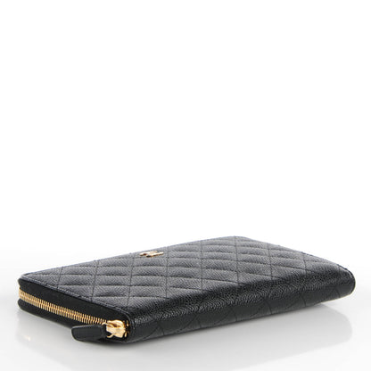 Chanel Caviar Quilted Large Zip Around Wallet Black 4 of 8