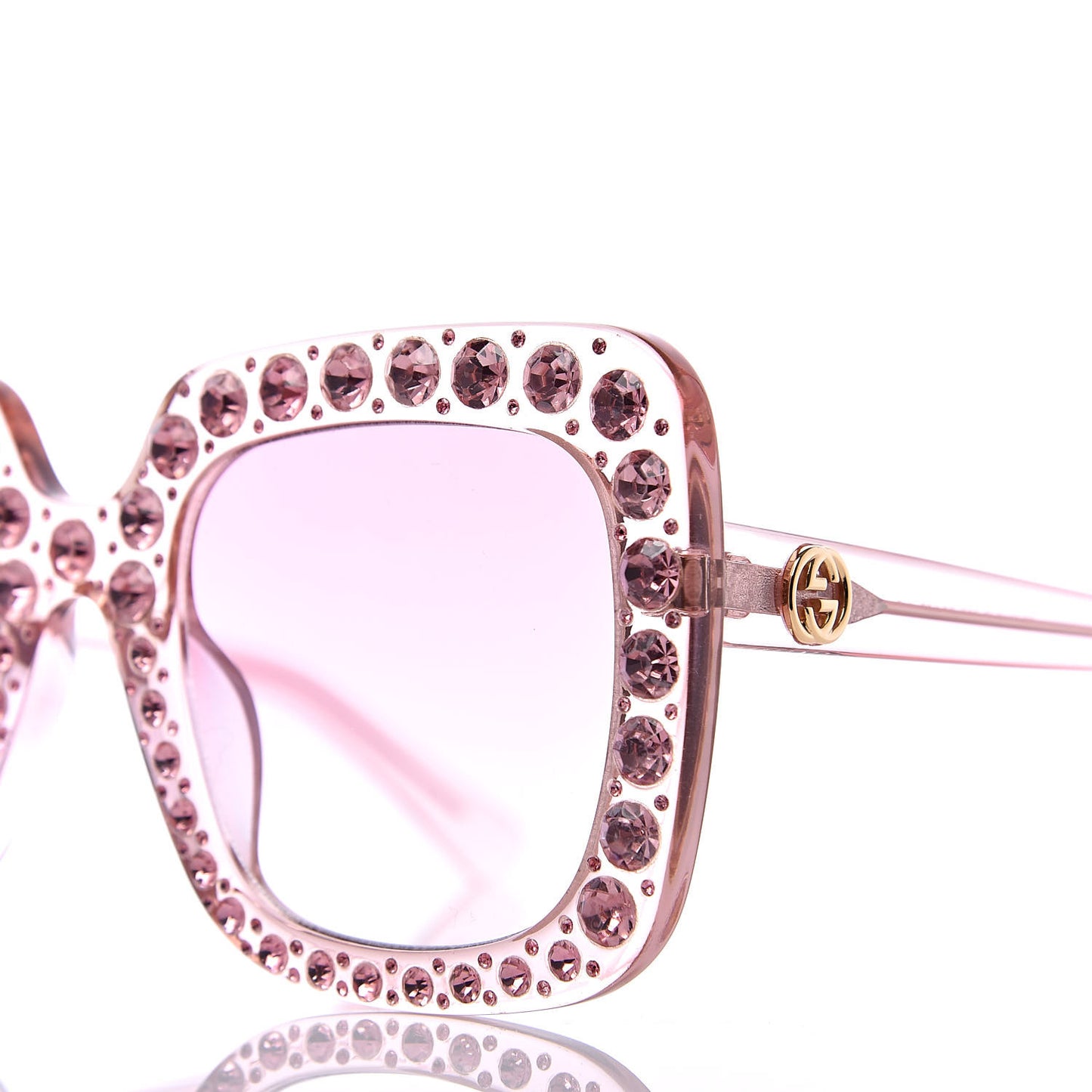 Crystal Square Frame Sunglasses GG0148S Pink