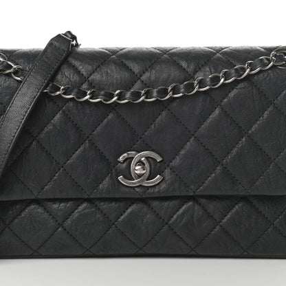 Chanel Crumpled Lambskin Quilted Medium Single Flap Black 8 of 13