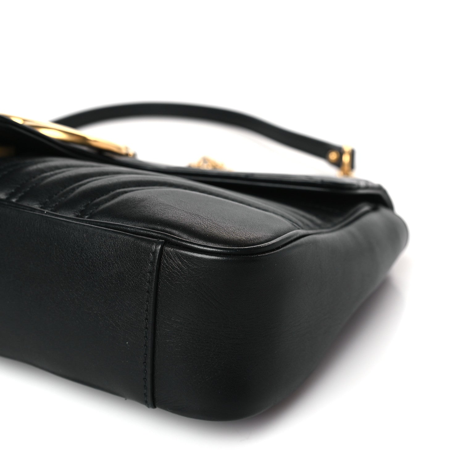 Gucci Calfskin Matelasse Medium GG Marmont Shoulder Bag Black 9 of 9