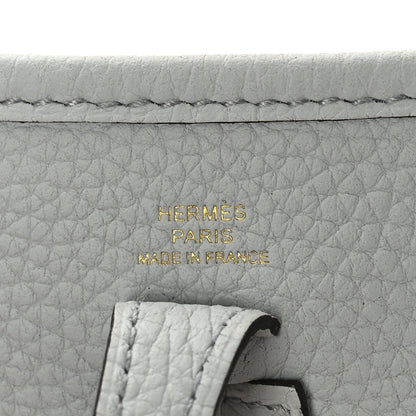 Hermes Taurillon Clemence Amazone Evelyne TPM Bleu Pale Nata 6 of 9