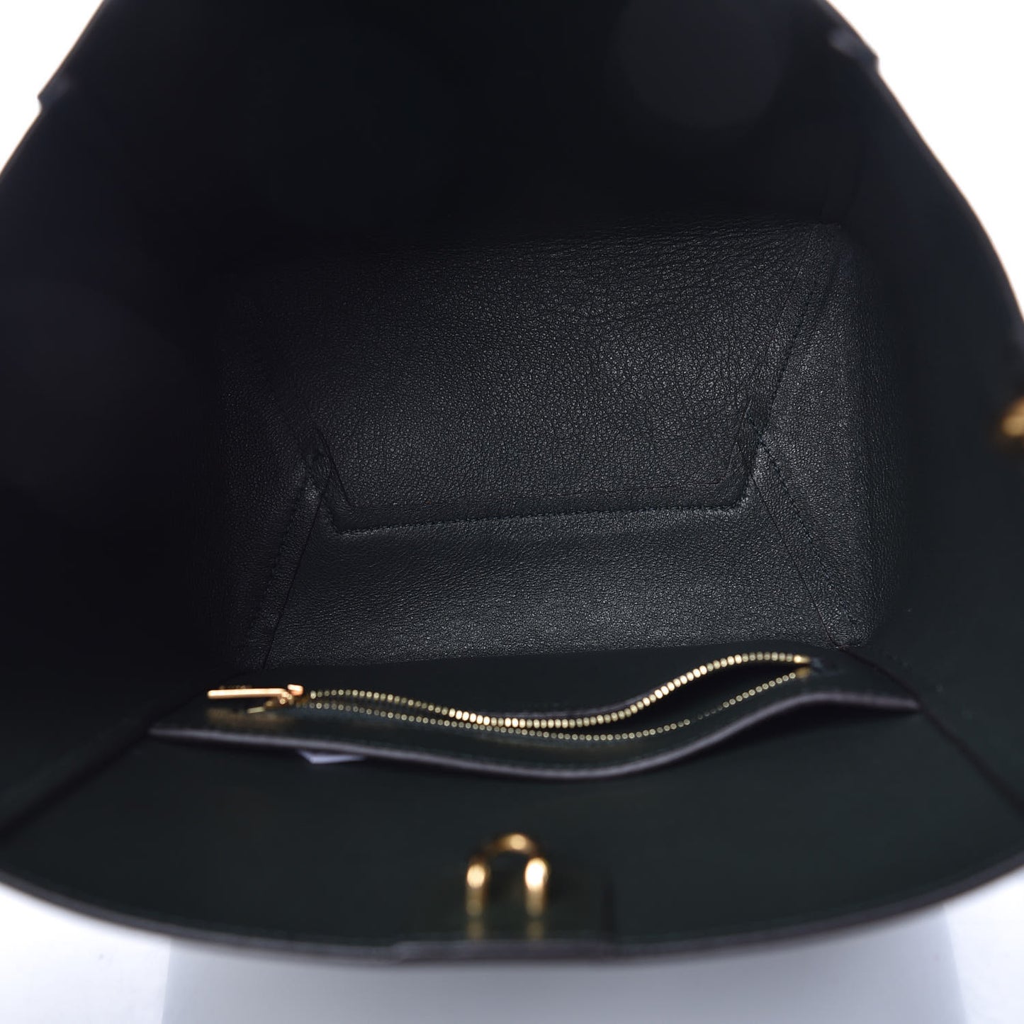 Smooth Calfskin Small Sangle Bucket Bag Bottle Green