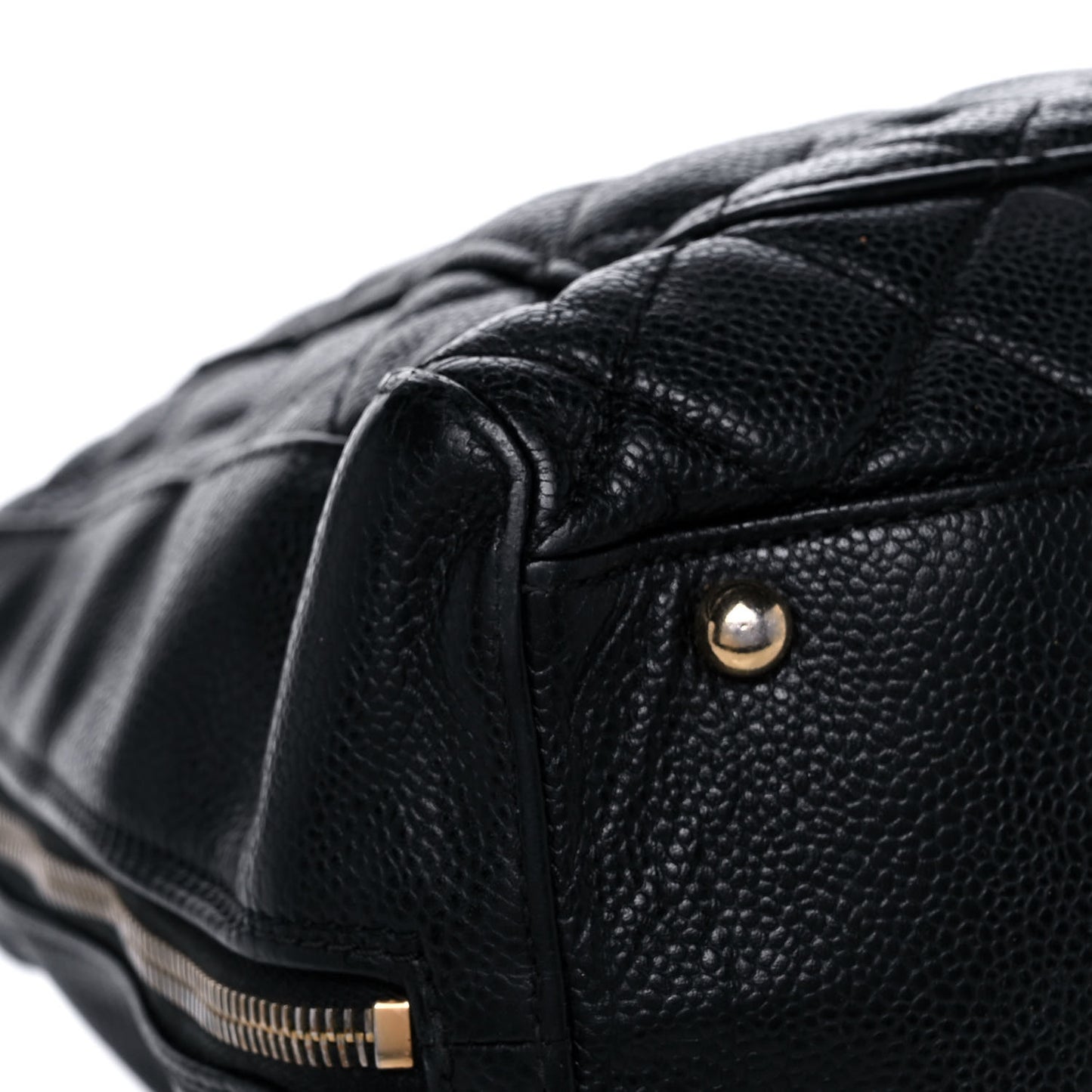 Caviar Quilted Bowler Black
