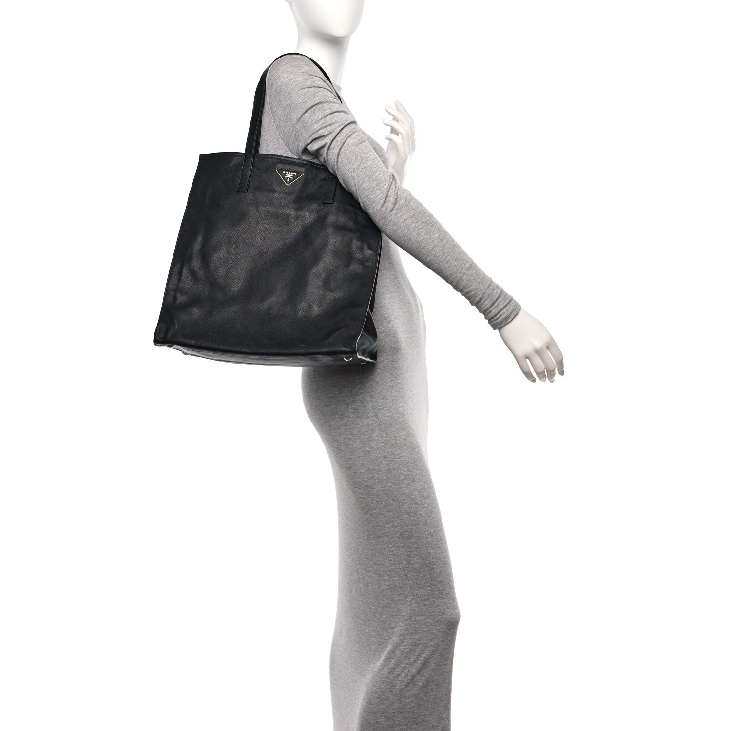 Prada Saffiano Lux Cuir Tote Black 2 of 11