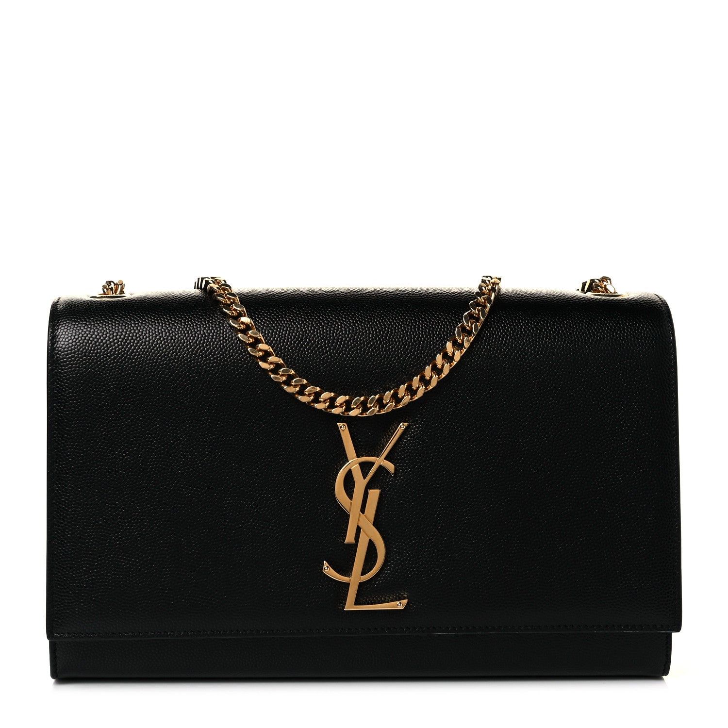 Saint Laurent Grain De Poudre Medium Classic Monogram Kate Satchel Black 1 of 8