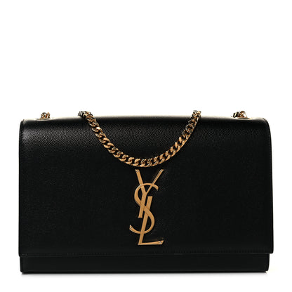 Saint Laurent Grain De Poudre Medium Classic Monogram Kate Satchel Black 1 of 8