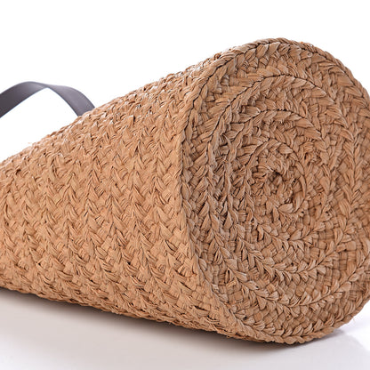 Saint Laurent Raffia Calfskin Small Panier Tote Naturale Nut 7 of 8