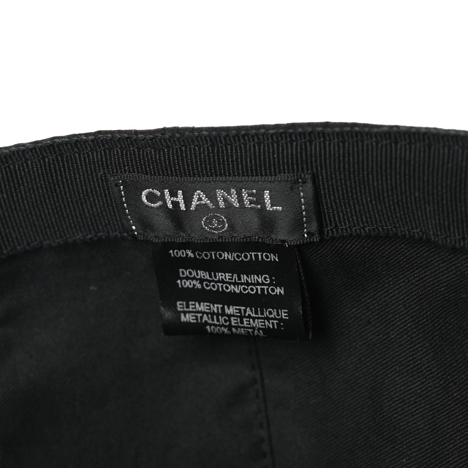 Chanel Cotton CC Cap Hat Black 7 of 7