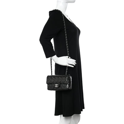 Chanel Striated Patent Quilted Mini Rectangular Flap Black 2 of 11