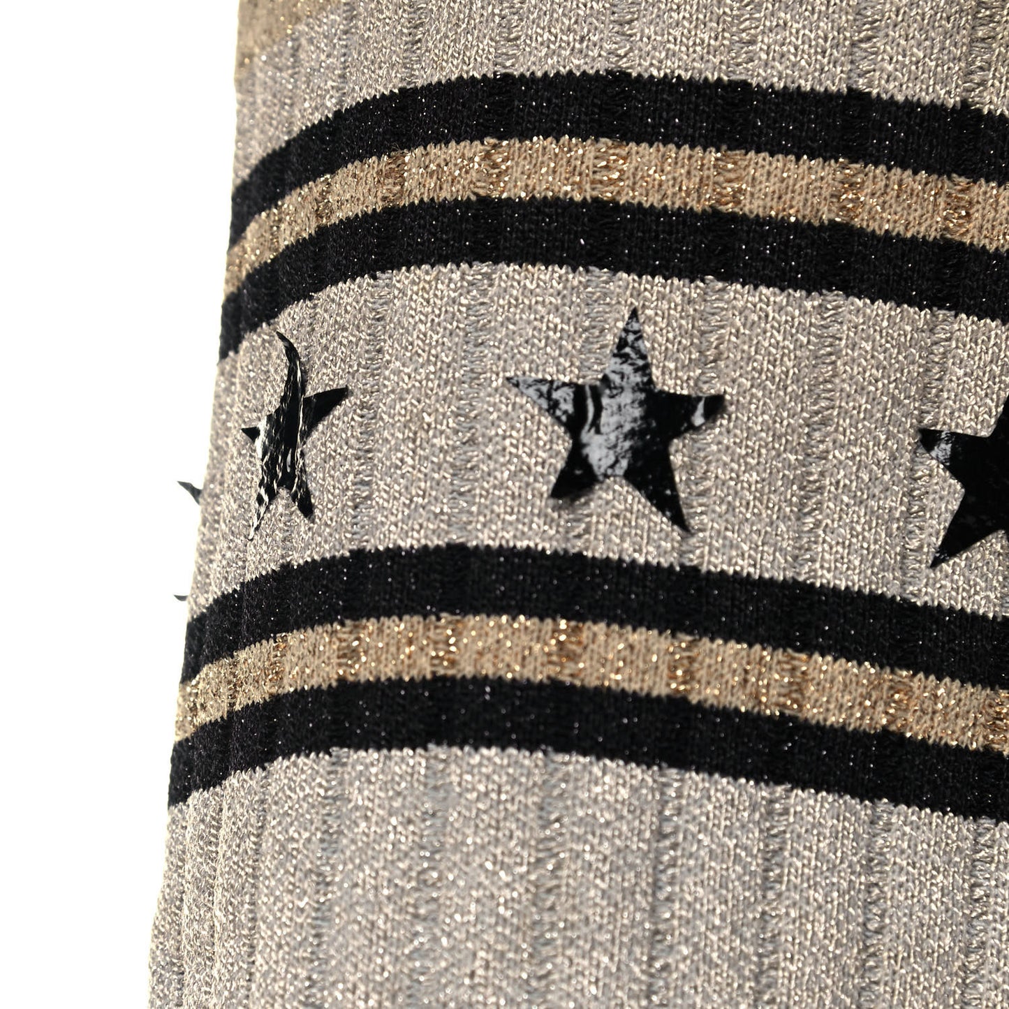 Knit Rubber Storm Over The Knee Boots 40 Silver Gold