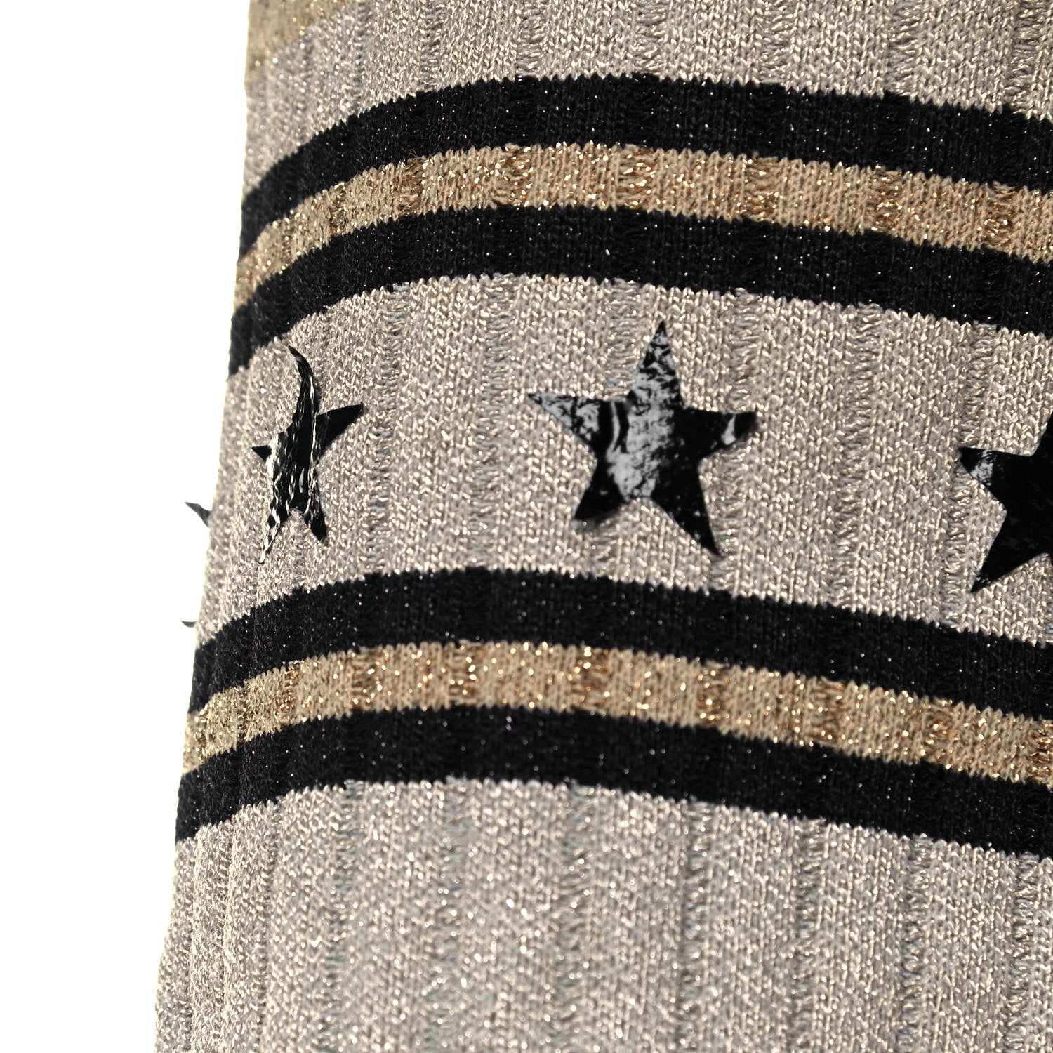 Givenchy Knit Rubber Storm Over The Knee Boots 40 Silver Gold 8 of 10