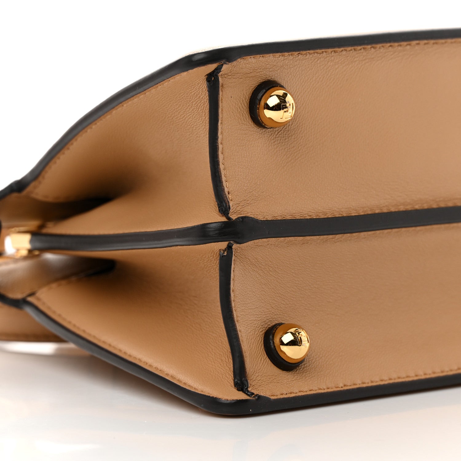 Fendi Shiny Nappa Petite Peekaboo I SEE U Satchel Miele Scuro 10 of 12