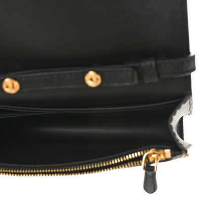 Burberry Derby Calfskin House Check Wallet On Chain Black 4 of 7