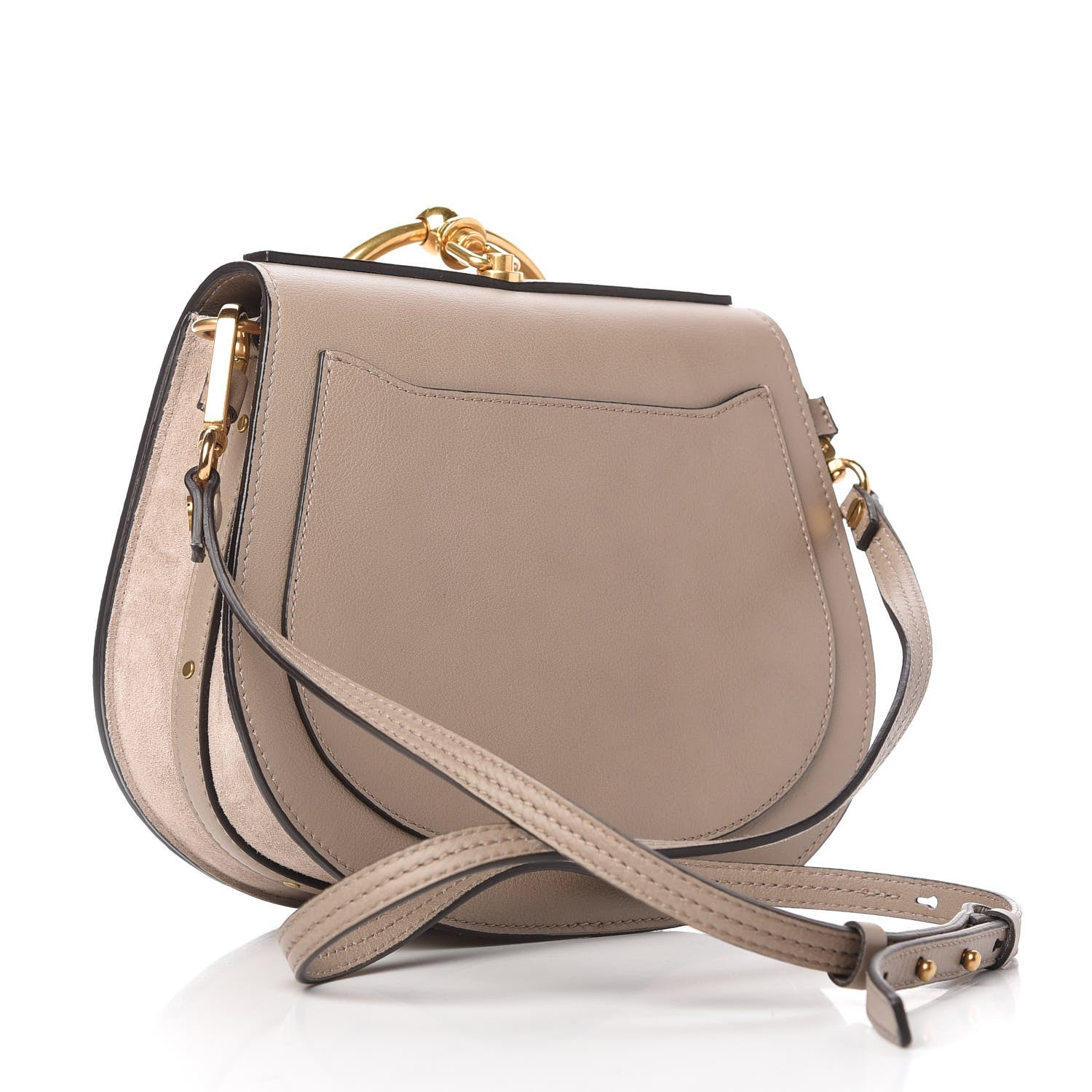 Chloe Calfskin Suede Medium Nile Bracelet Bag Motty Grey 3 of 11