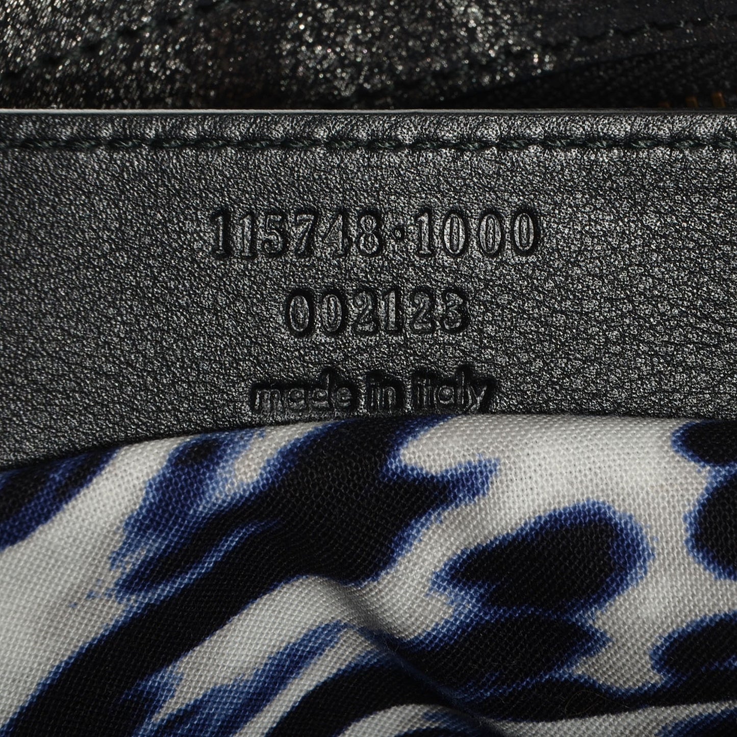 Metallic Craquele Calfskin Classic Hardware City Black