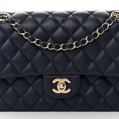 Chanel Caviar Quilted Medium Double Flap Navy 8 of 15
