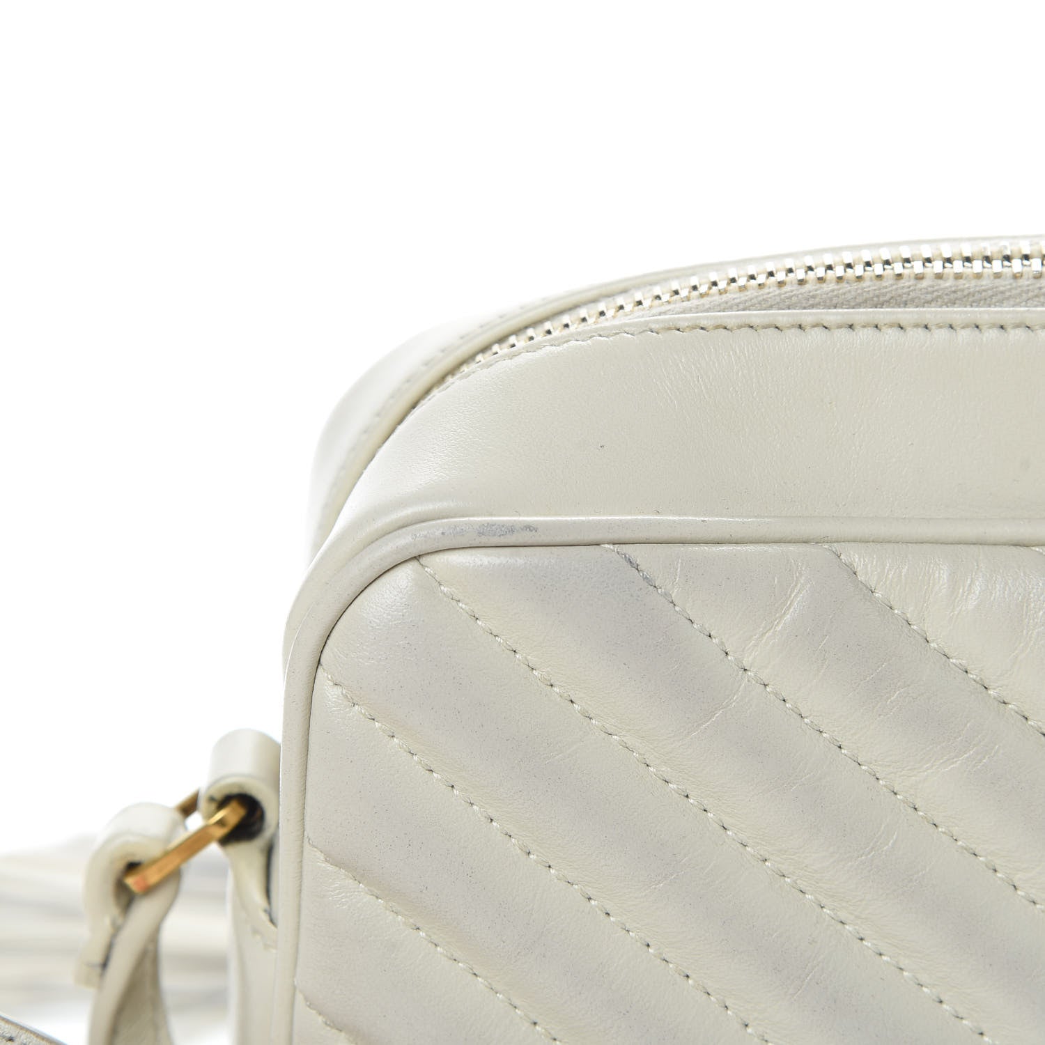 Saint Laurent Calfskin Matelasse Monogram Lou Camera Bag Crema Soft 13 of 17