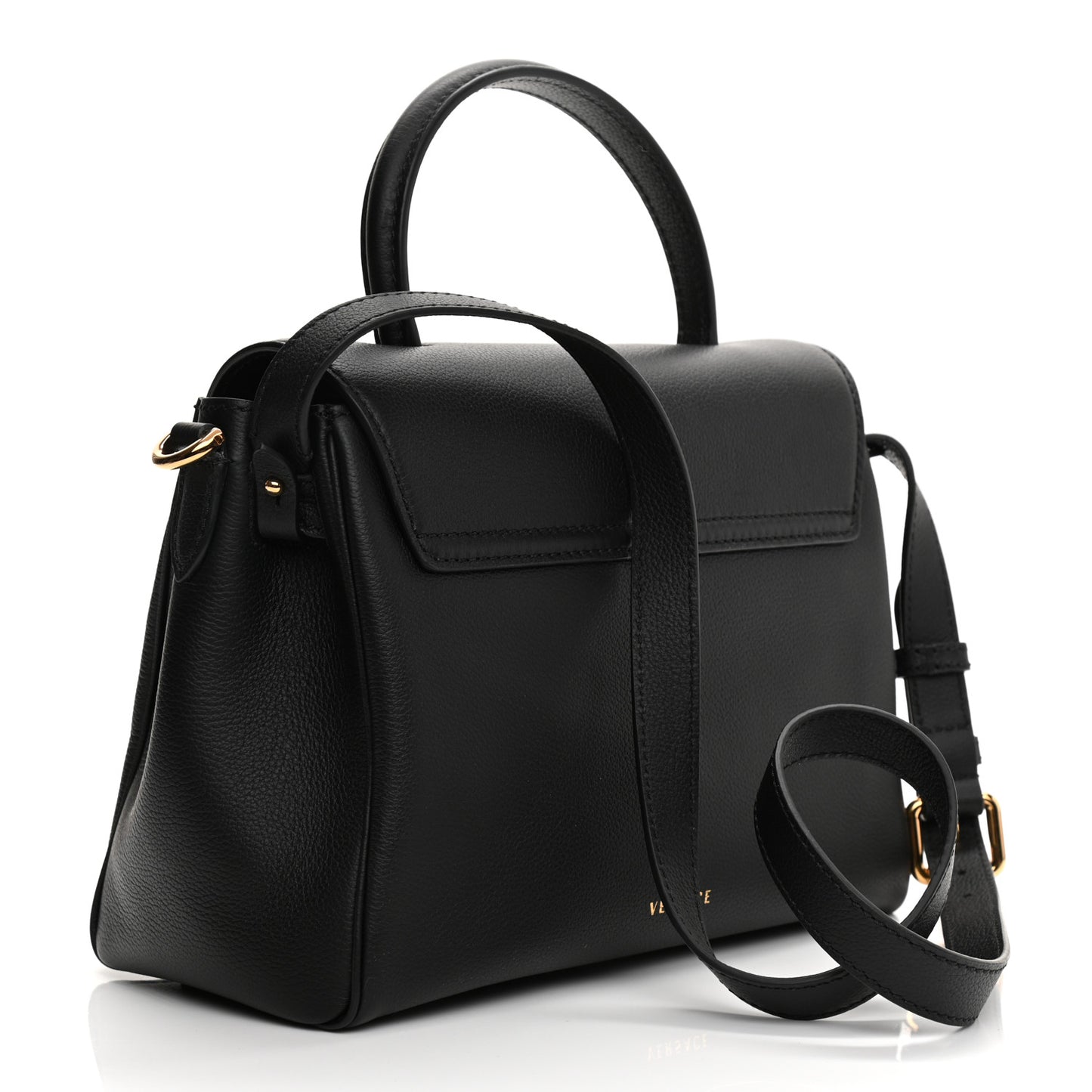 Calfskin Medium La Medusa Top Handle Handbag Black