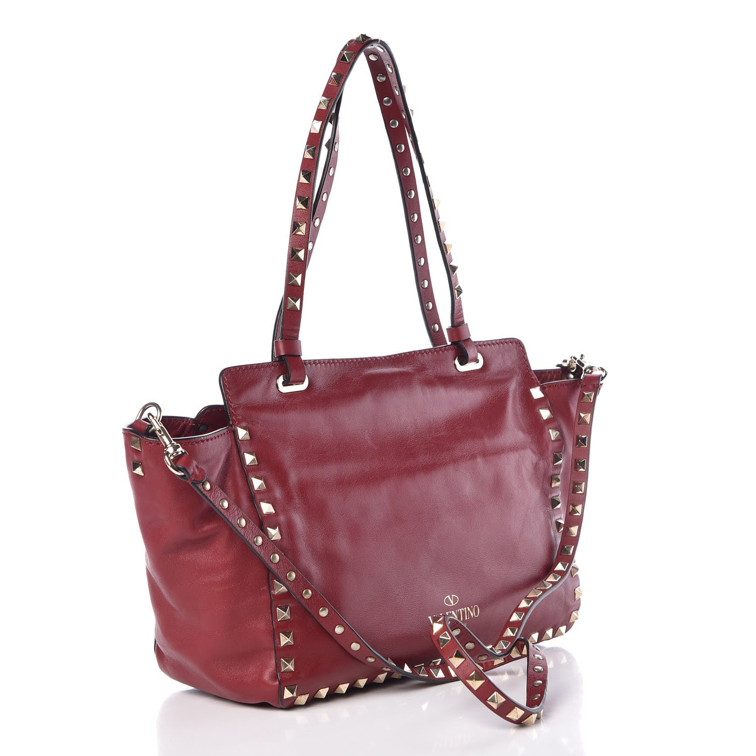 Valentino Garavani Vitello Small Rockstud Tote Rosso Valentino 4 of 11
