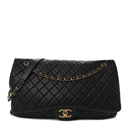 Chanel Calfskin Quilted XXL Travel Flap Bag Black 1 of 9