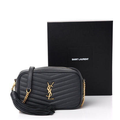 Saint Laurent Grain De Poudre Matelasse Monogram Mini Lou Camera Bag Dark Smog 11 of 11