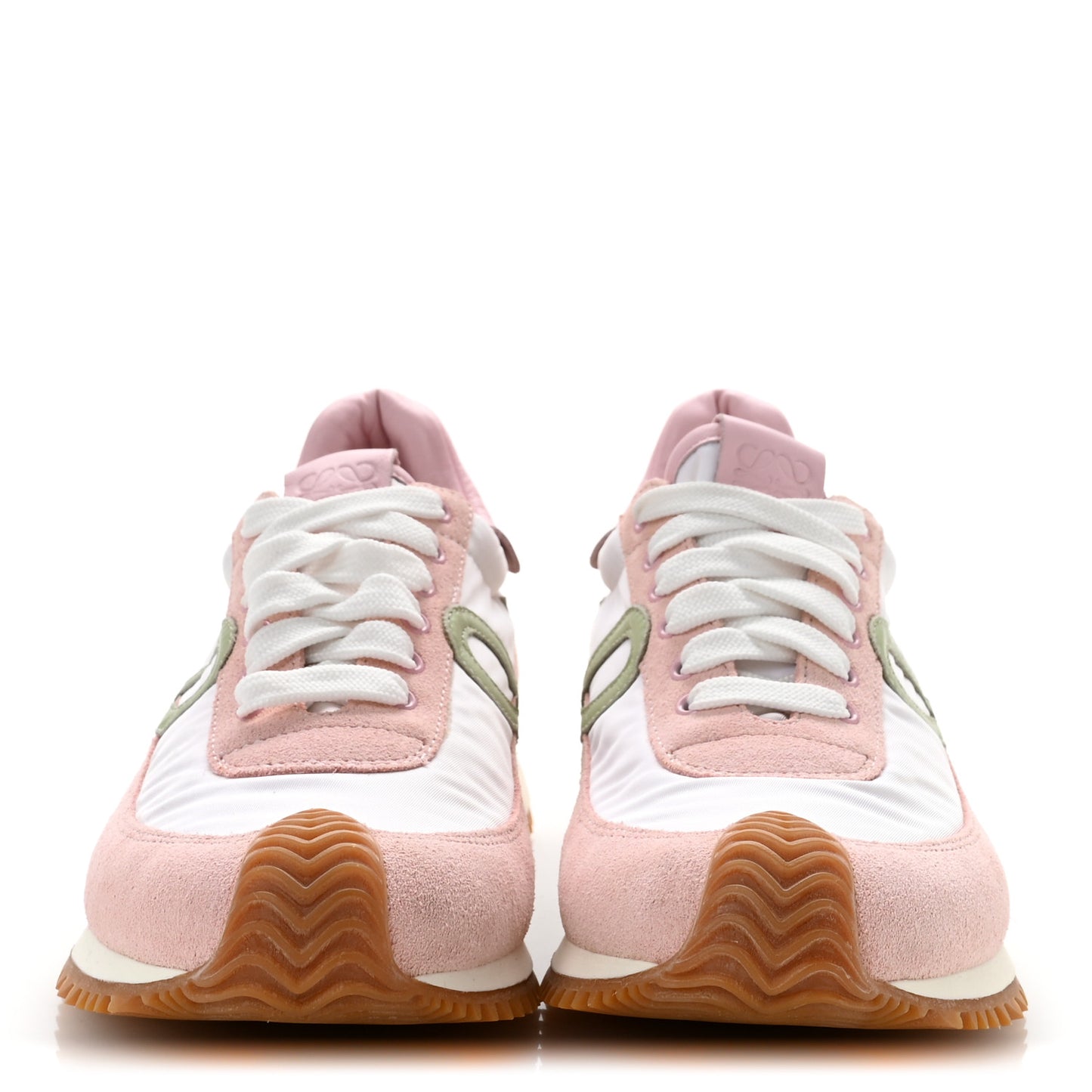 Nylon Suede Flow Runner Sneakers 38 Bonbon White