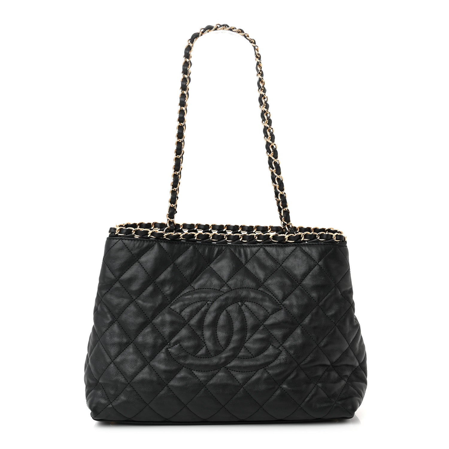 Chanel Calfskin Quilted Small Chain Me Tote Black 1 of 10