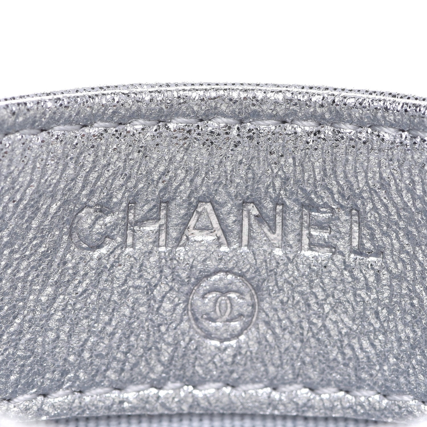 Chanel Metallic Lambskin Quilted Card Holder Silver 6 of 10