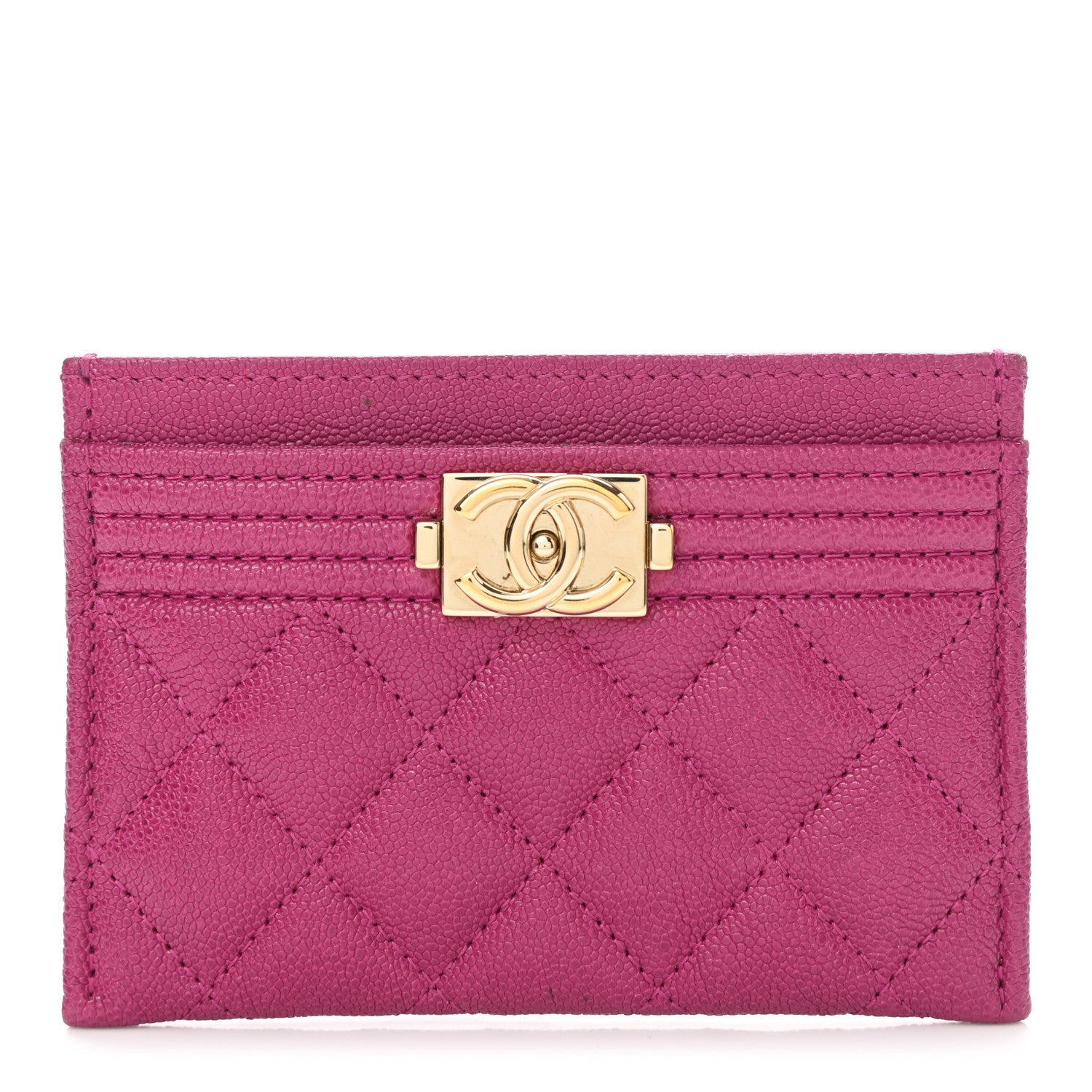 Chanel Caviar Quilted Boy Card Holder Fuchsia 1 of 9