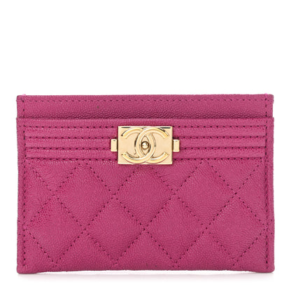 Chanel Caviar Quilted Boy Card Holder Fuchsia 1 of 9