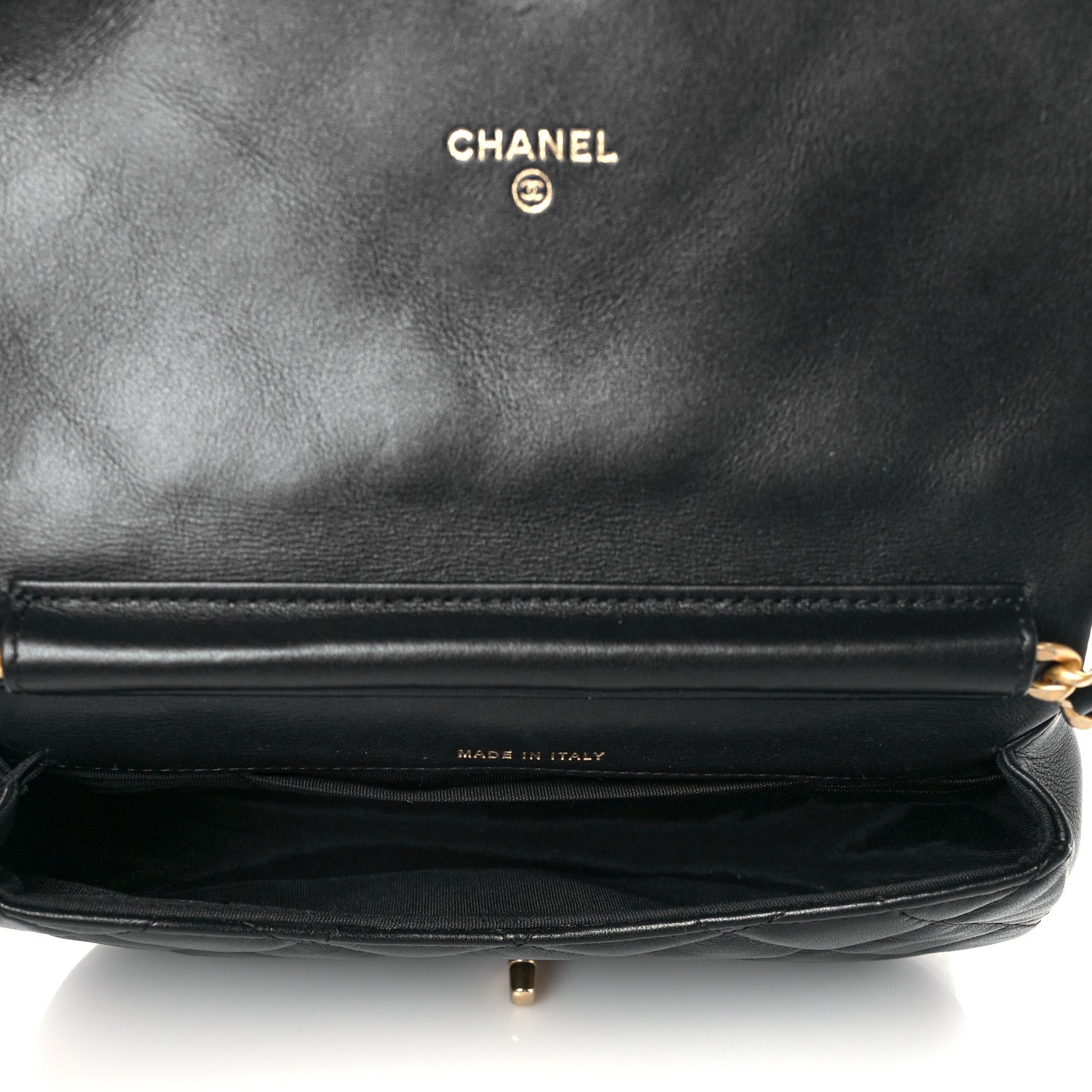 Chanel Calfskin Quilted Coco Mail Clutch With Chain Black 5 of 11