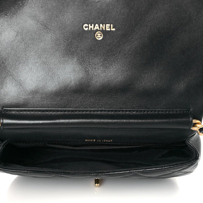 Chanel Calfskin Quilted Coco Mail Clutch With Chain Black 5 of 11
