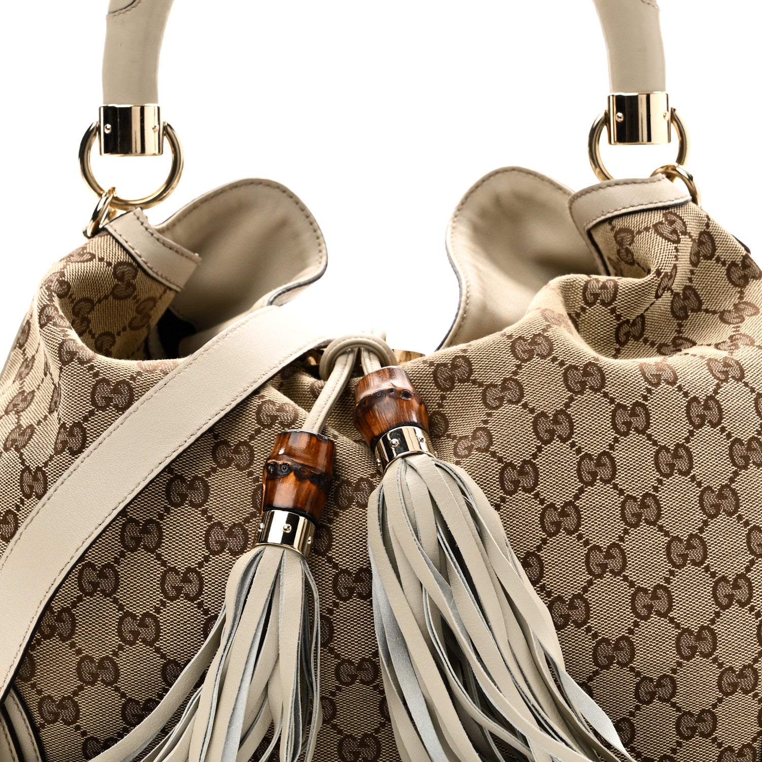 Gucci Monogram Medium Indy Top Handle Hobo Off White 8 of 10