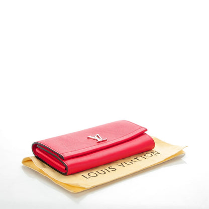 Louis Vuitton Calfskin Lockme II Wallet Poppy 4 of 7