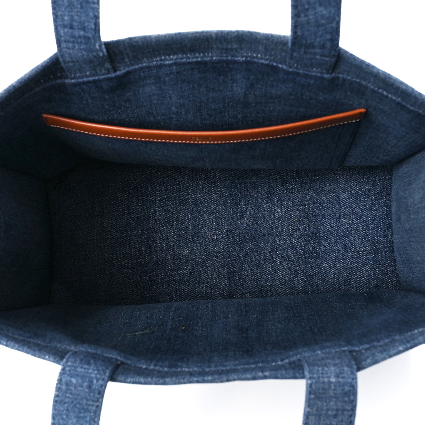 Denim Large Thais Cabas Navy Tan