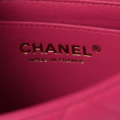 Chanel Lambskin Quilted Mini Rectangular Flap Fuchsia 7 of 12