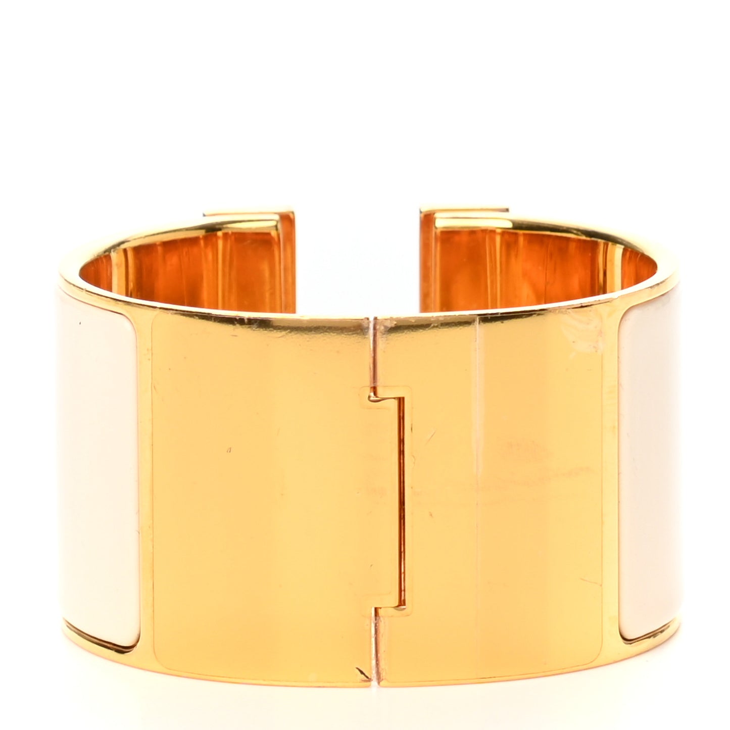 Enamel Extra Wide Clic Clac H Bracelet PM White