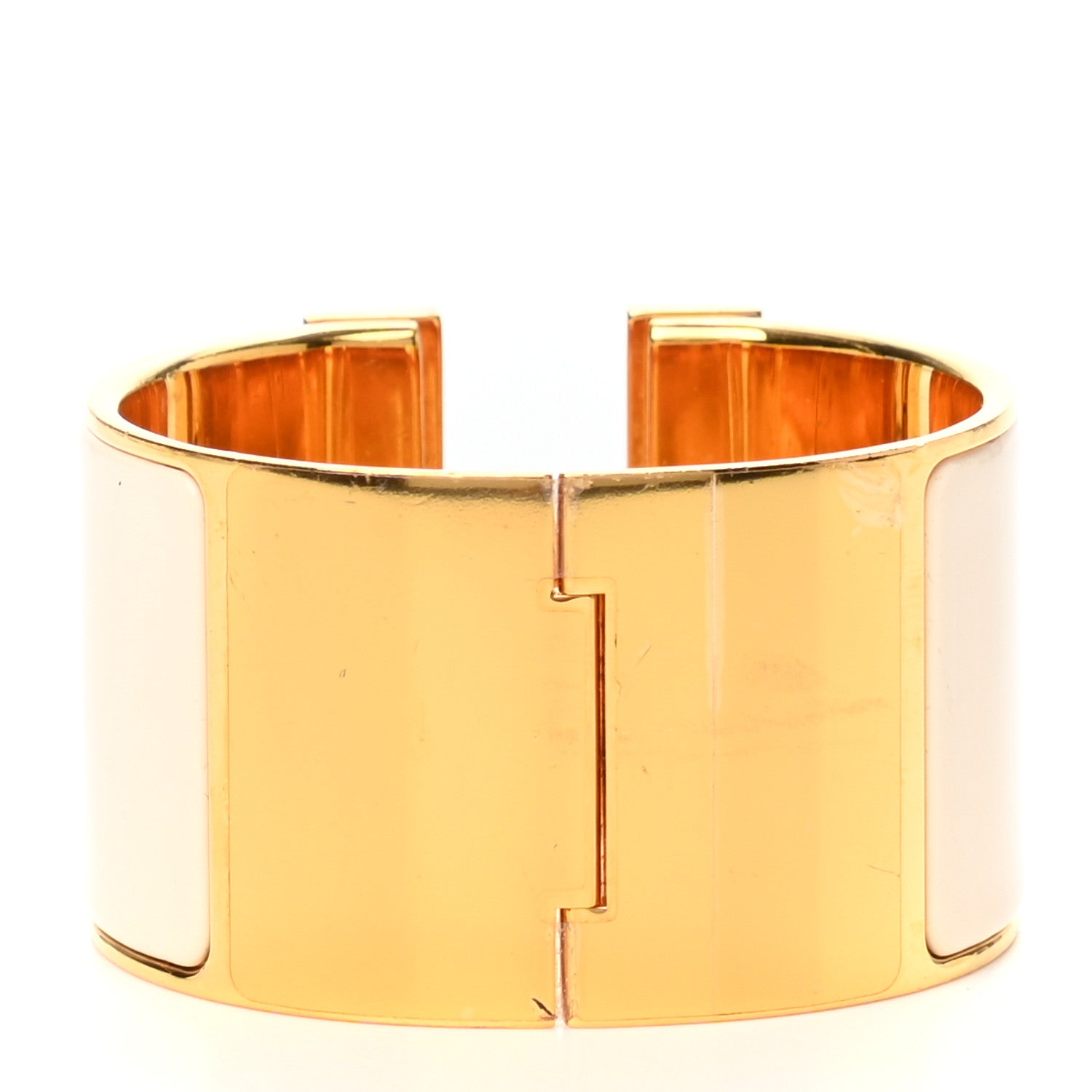Hermes Enamel Extra Wide Clic Clac H Bracelet PM White 3 of 5