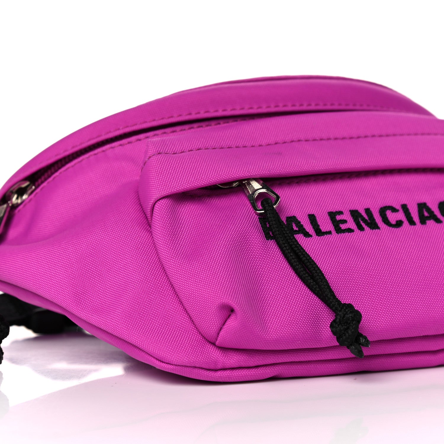 Balenciaga Sport Nylon Logo Embroidered Small Wheel Beltpack Fuchsia Black 6 of 8