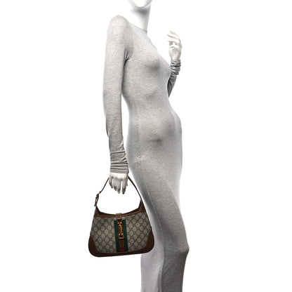 Gucci GG Supreme Monogram Azalea Calfskin Web Small Jackie 1961 Hobo Beige Ebony Brown Sugar 2 of 10