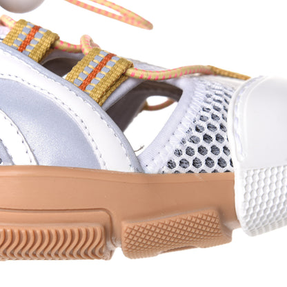 Gucci Mesh Fabric Tinsel Sport Sandals 37 White Silver 11 of 12