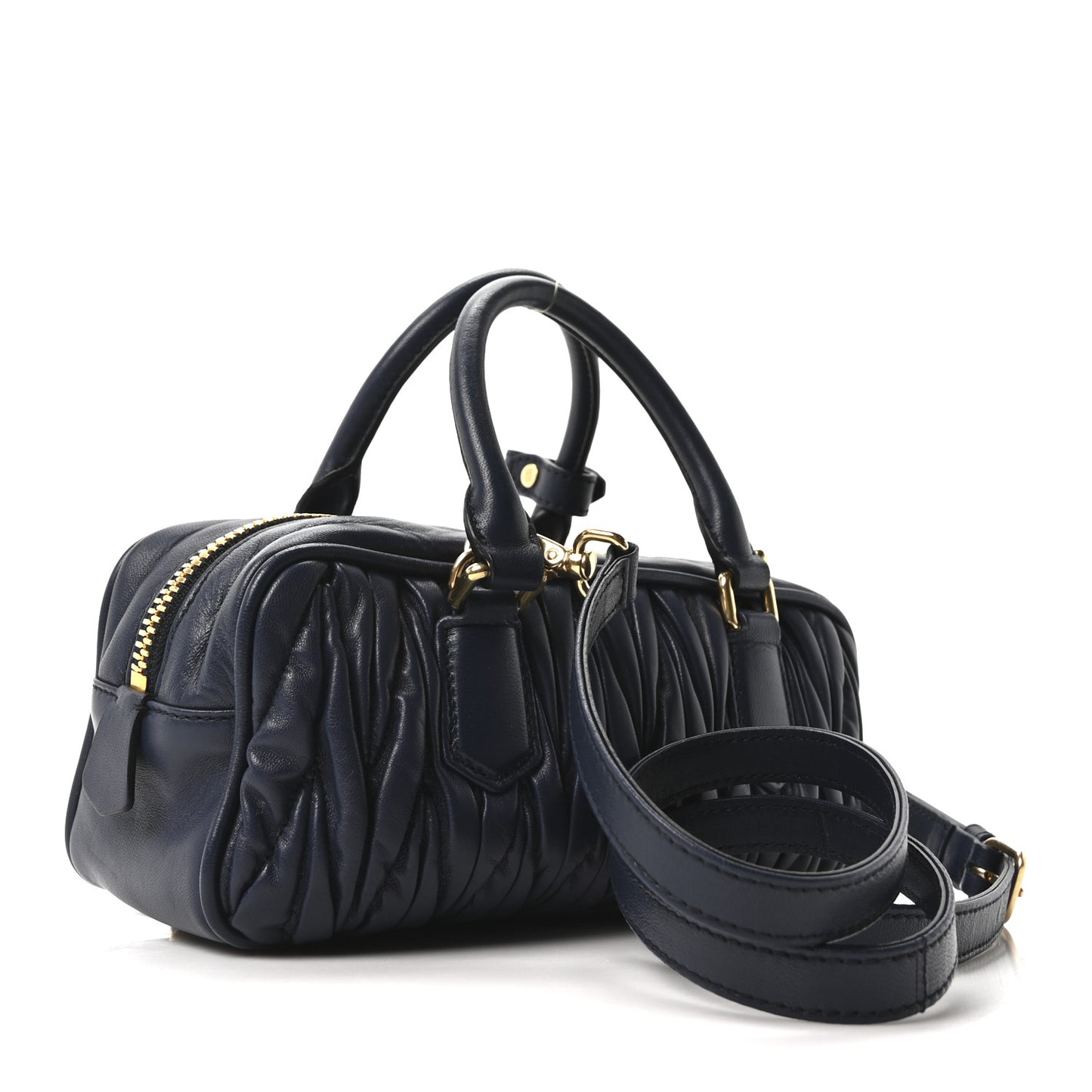 Nappa Matelasse Regular Arcadie Top Handle Bag Baltic Blue