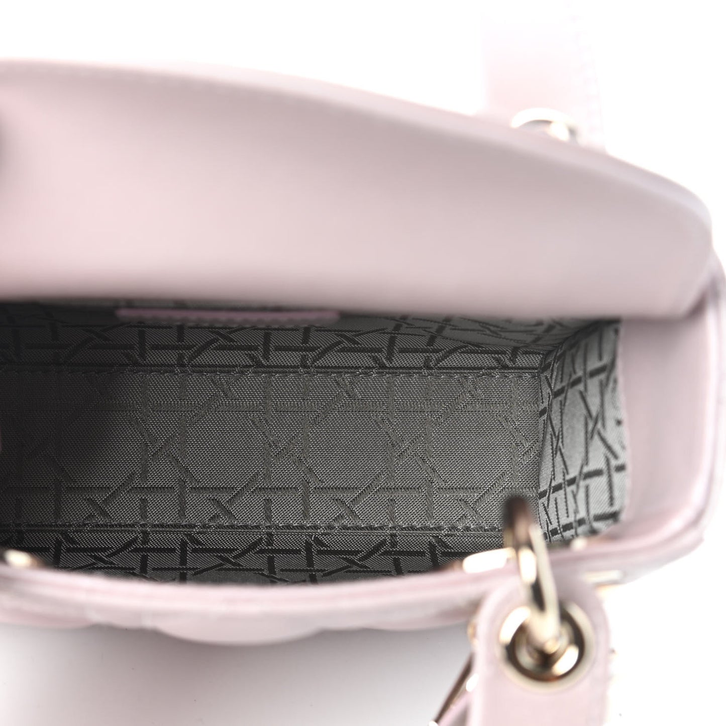 Metallic Lambskin Cannage Mini Lady Dior Lotus