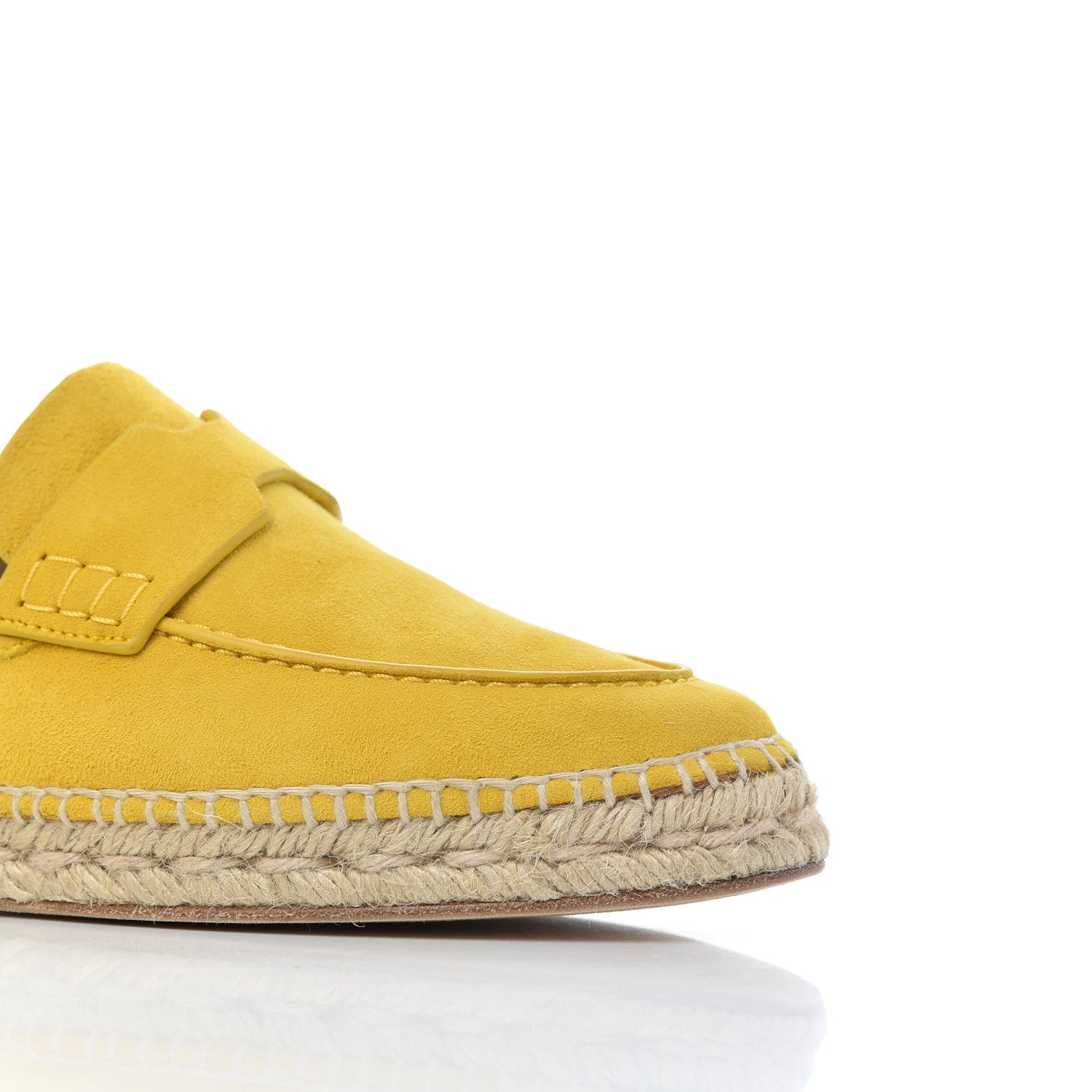 Hermes Suede Goatskin Womens Trip Espadrilles 38 Jaune Citron 9 of 18